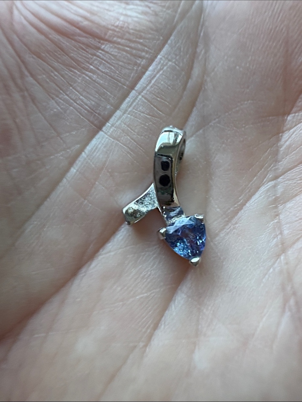 Silver Tanzanite Trillion Pendant